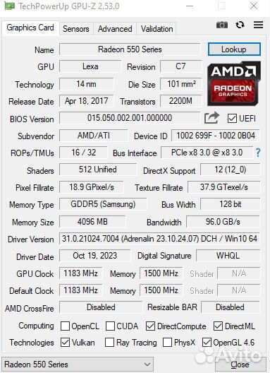 RX 550