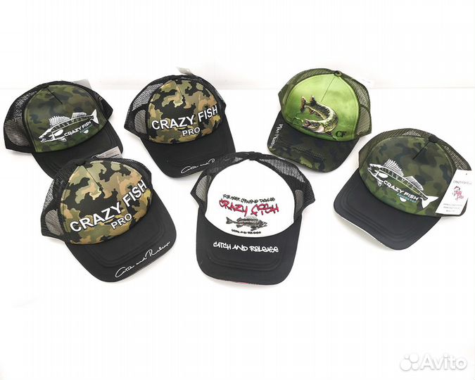 Кепки Crazy Fish, бейсболка для рыбалки