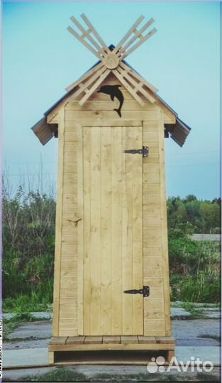 Дачный туалет деревянный прямоугольник тпб 758
