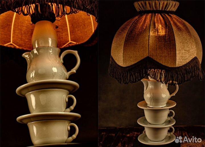 Лампа настольная с абажуром