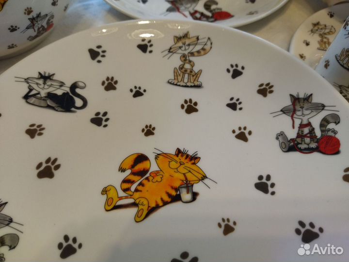 Детская посуда Котики коты Фарфор набор чашка таре
