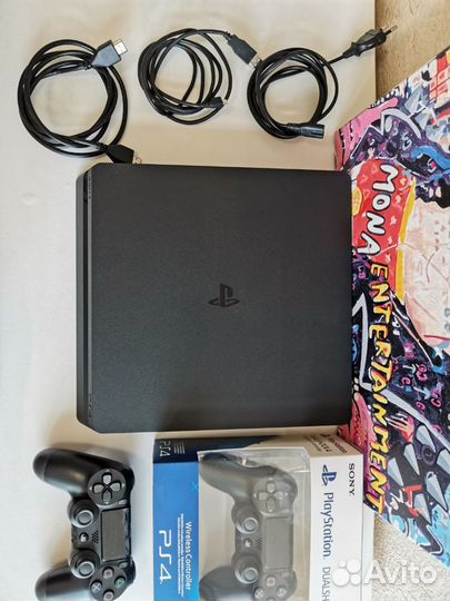 Sony PS4 Slim +50 игр +2 геймпада