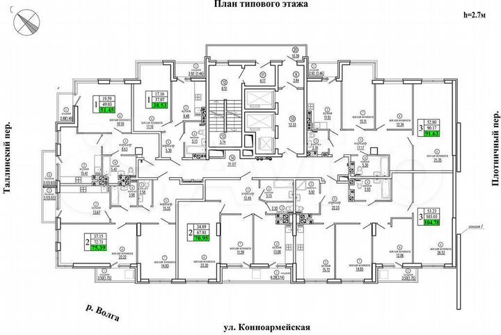 3-к. квартира, 92,9 м², 14/24 эт.