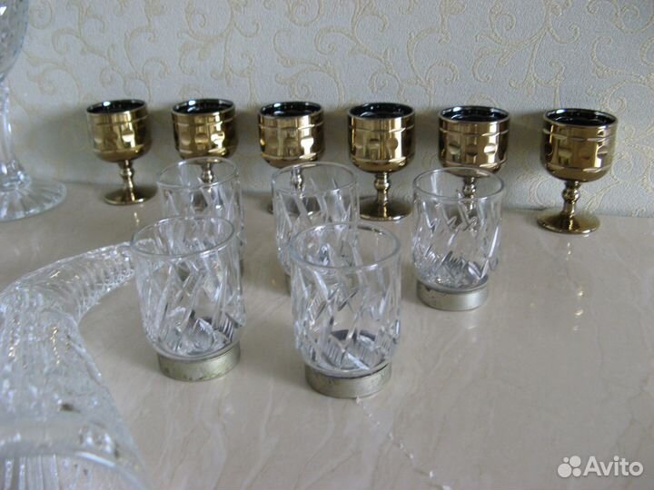 Фужеры, рюмки, хрустальный рог.Хрусталь СССР