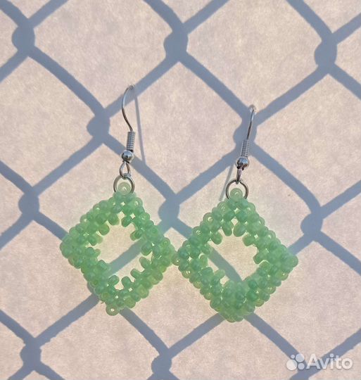 Сережки ромб из бисера