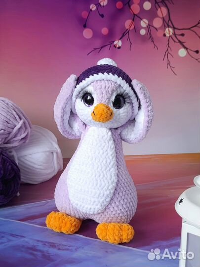 Пингвин вязаный крючком мягкая игрушка ручн.работы