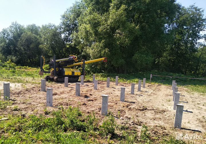 Установка железобетонных свай