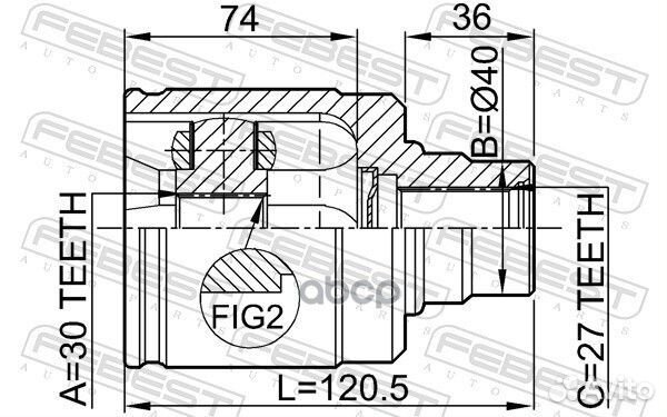 Шрус внутренний 30x40x27 honda CR-V RD1 1996-20