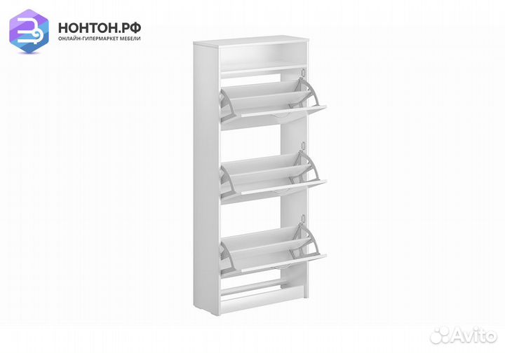 Тумба для обуви Орион 3 ячейки белая