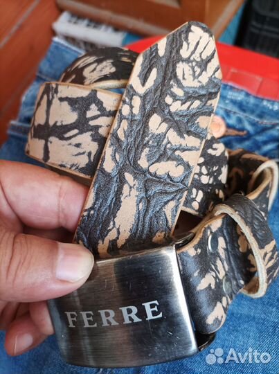 Ремень кожаный для джинс ручная работа