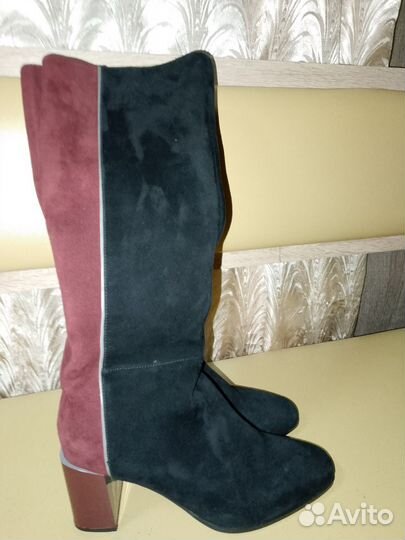 Сапоги демисезонные натуральная замша