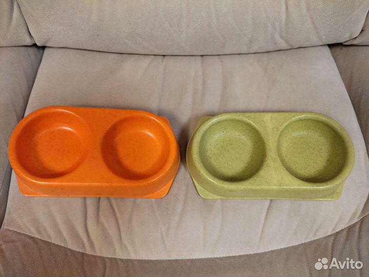 Миска для кошек двойная, б/у