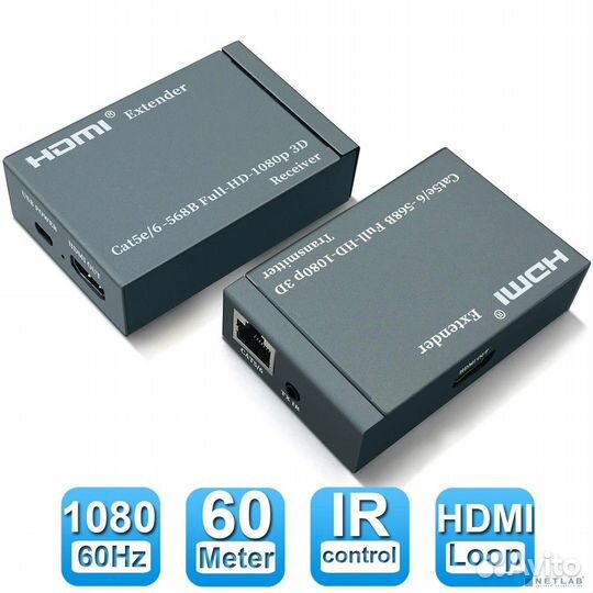 Orient VE045IR, hdmi extender (Tx+Rx), активный уд