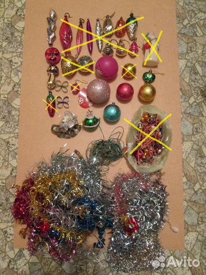 Новогодние ёлочные игрушки, украшения, гирлянды