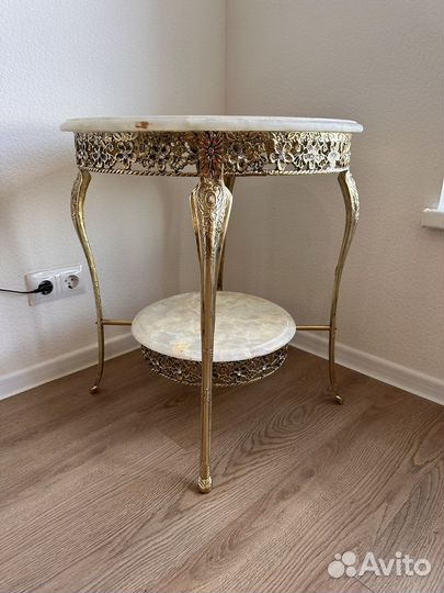 Столик кофейный круглый новый бронза