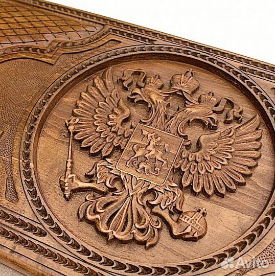 Нарды и шашки резные Великая страна 61 х 61 см дерево Армения 62535