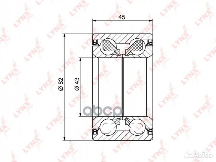 Подшипник ступицы передний (45x43x82) WB-1121 L