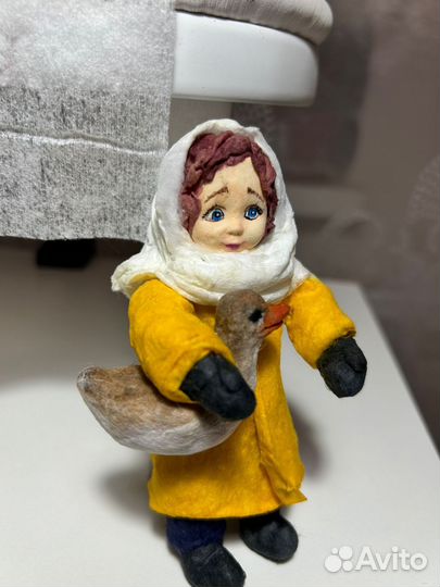 Ватная елочная игрушка ручная работа