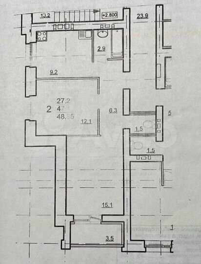 2-к. квартира, 48,6 м², 3/10 эт.