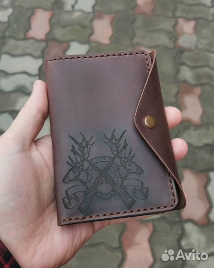 Обложка для охотничьих документов. Ручной шов
