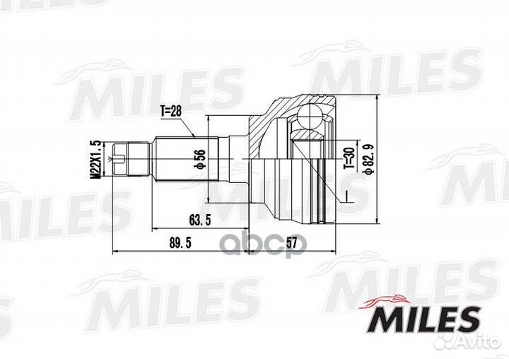 Шрус наружный mazda 626 1.8/2.0 97-02 (GKN 3033