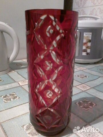 Ваза винтаж, рубиновое стекло СССР