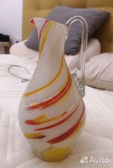 Графин Красный май СССР цветное стекло винтаж