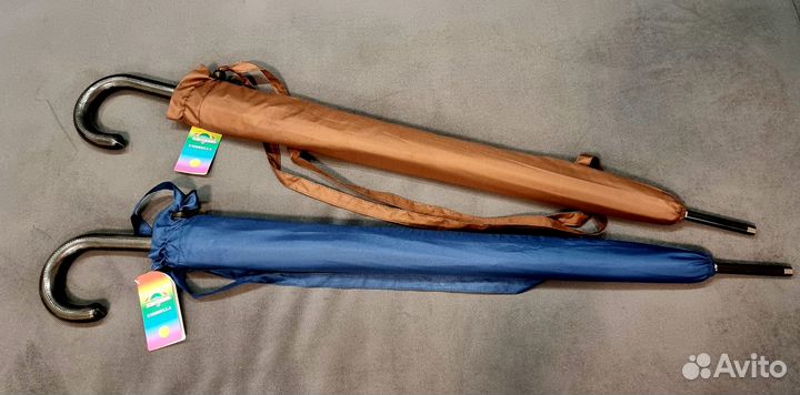 Зонт трость новый семейный кожаная ручка крюк
