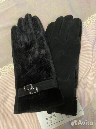 Перчатки натуральная замша новые
