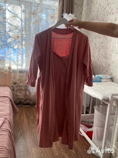 Комплекты сорочек и халатиков для беременых