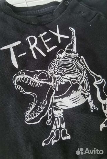 Свитшот/кофта для мальчика с динозавром 80 см