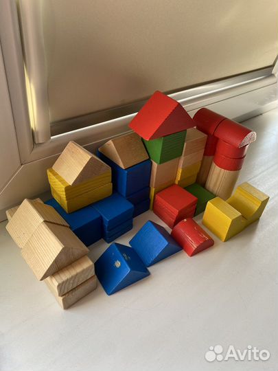 Деревянный конструктор Кубики 