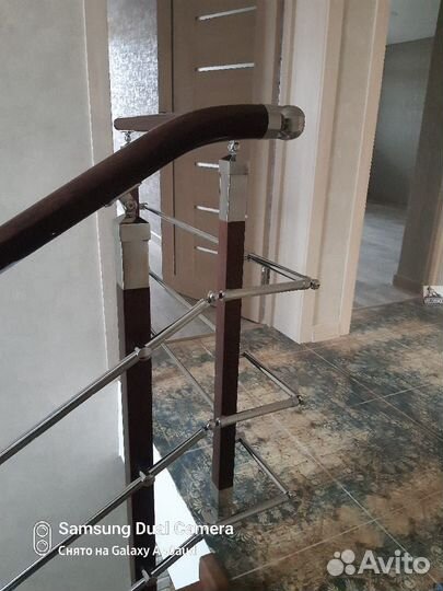 Перила из нержавеющей стали с пвх и стеклом