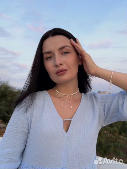 Чокер из натурального жемчуга