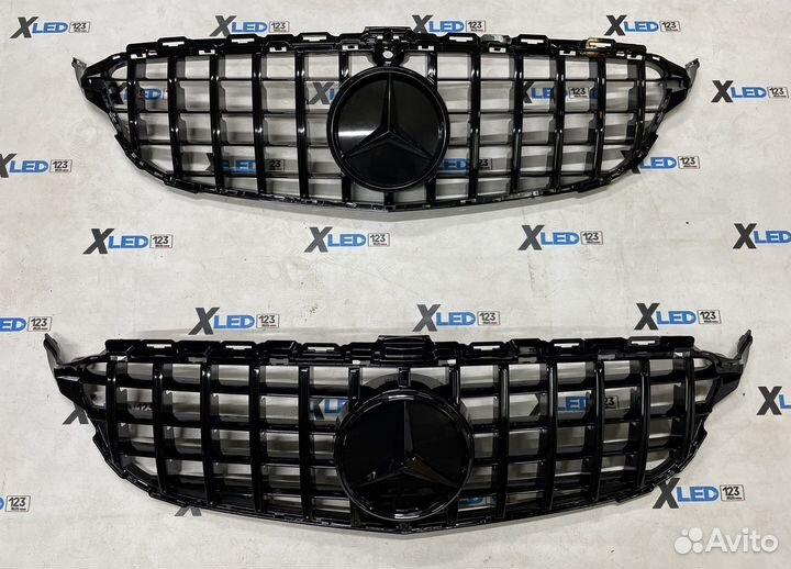 Решетка радиатора Mercedes W205 GTR рест black