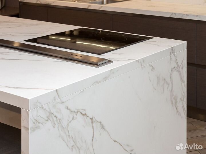 Столешница из кварца под белый мрамор