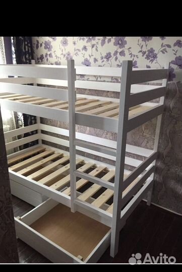 Двухъярусная кровать бу с матрасами