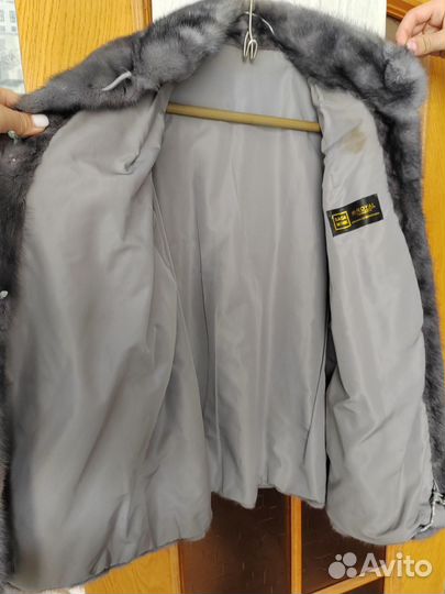 Шуба норковая 46 48 цвет графит Saga mink royal