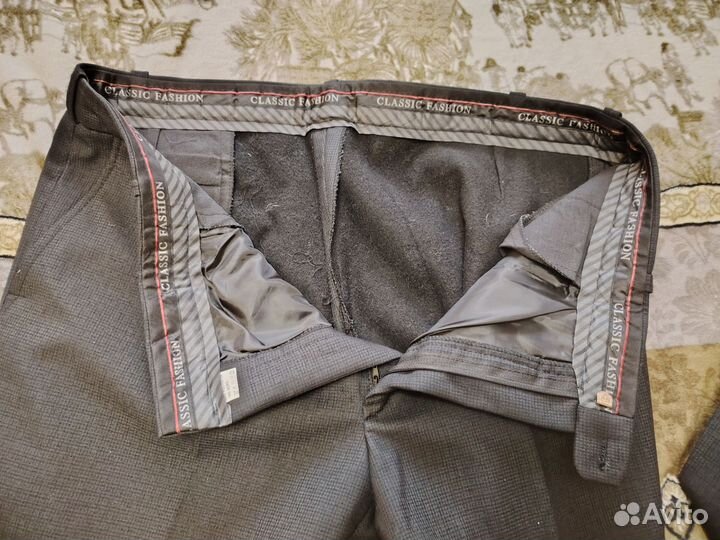 Брюки мужские классические утепленные, размер 52
