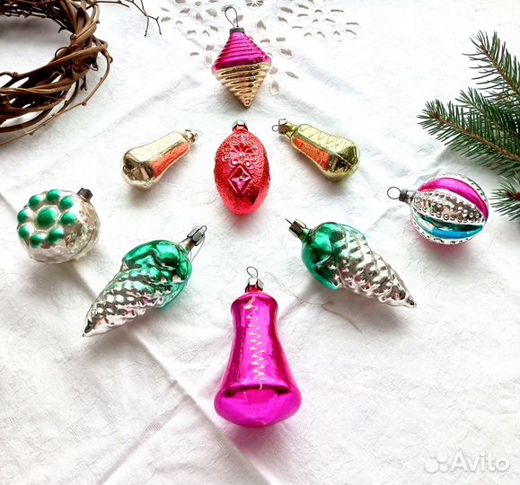 Елочные СССР игрушки стекло