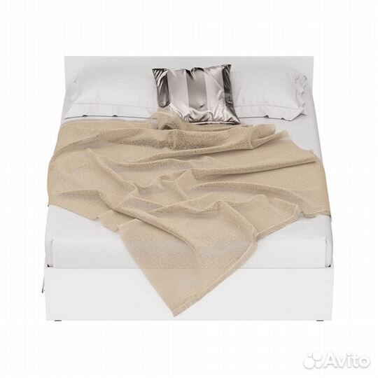 Кровать белая с ящиками Стандарт 1600, цвет белый, шхгхв 163,5х203,5х70 см., сп.м. 1600х2000 мм., бе