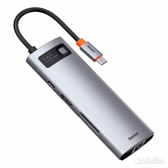Usb-Hub: Baseus Metal Gleam Type-C 8-In-1 (Gray)