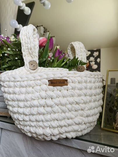 Корзина вязаная подвесная