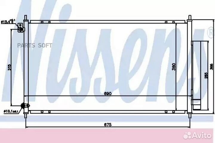 Радиатор кондиционера honda accord GAS. 03