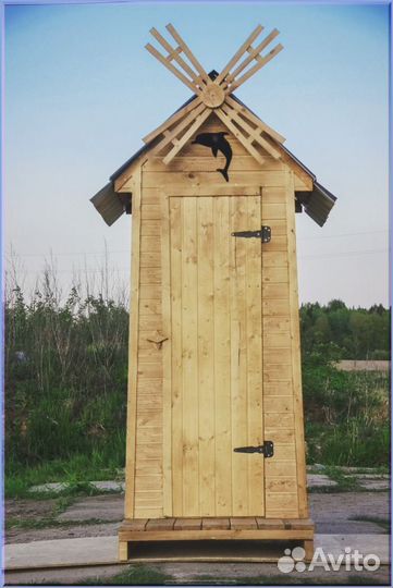 Дачный туалет деревянный прямоугольник WZU