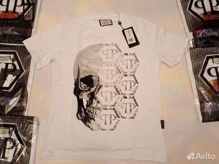 Футболка philipp plein со стразами размеры 46 54