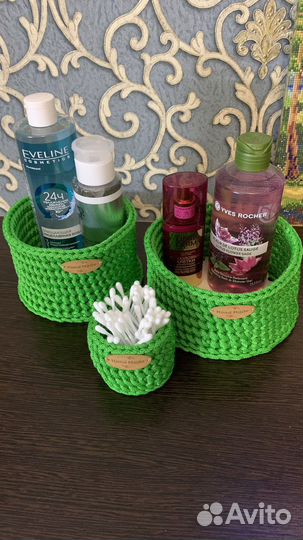 Вязанные корзинки