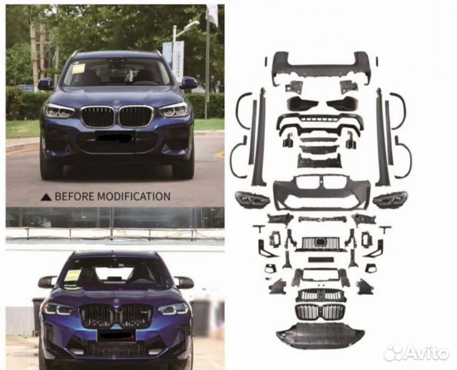 Рестайлинг из BMW X3 G01 в BMW X3M G01 рест