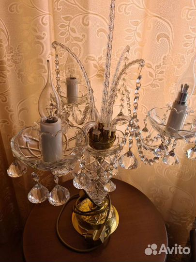 Лампа настольная хрустальная