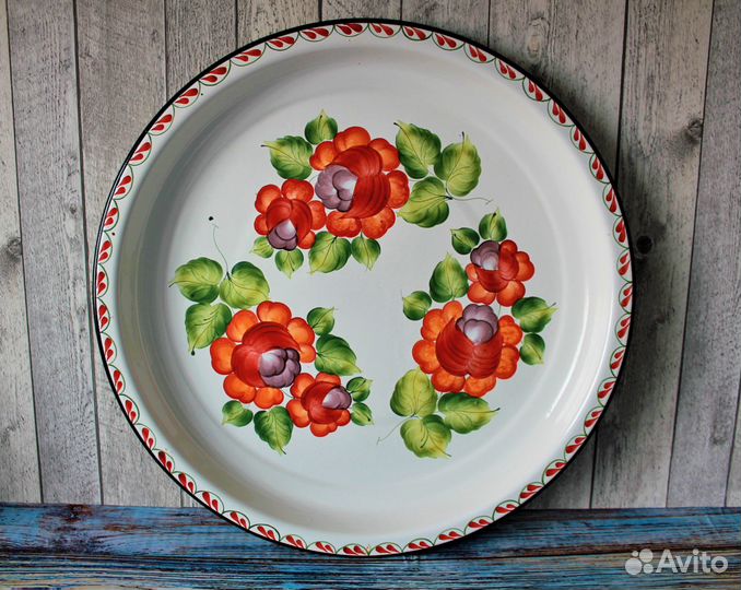 Блюдо металлическое эмалированное